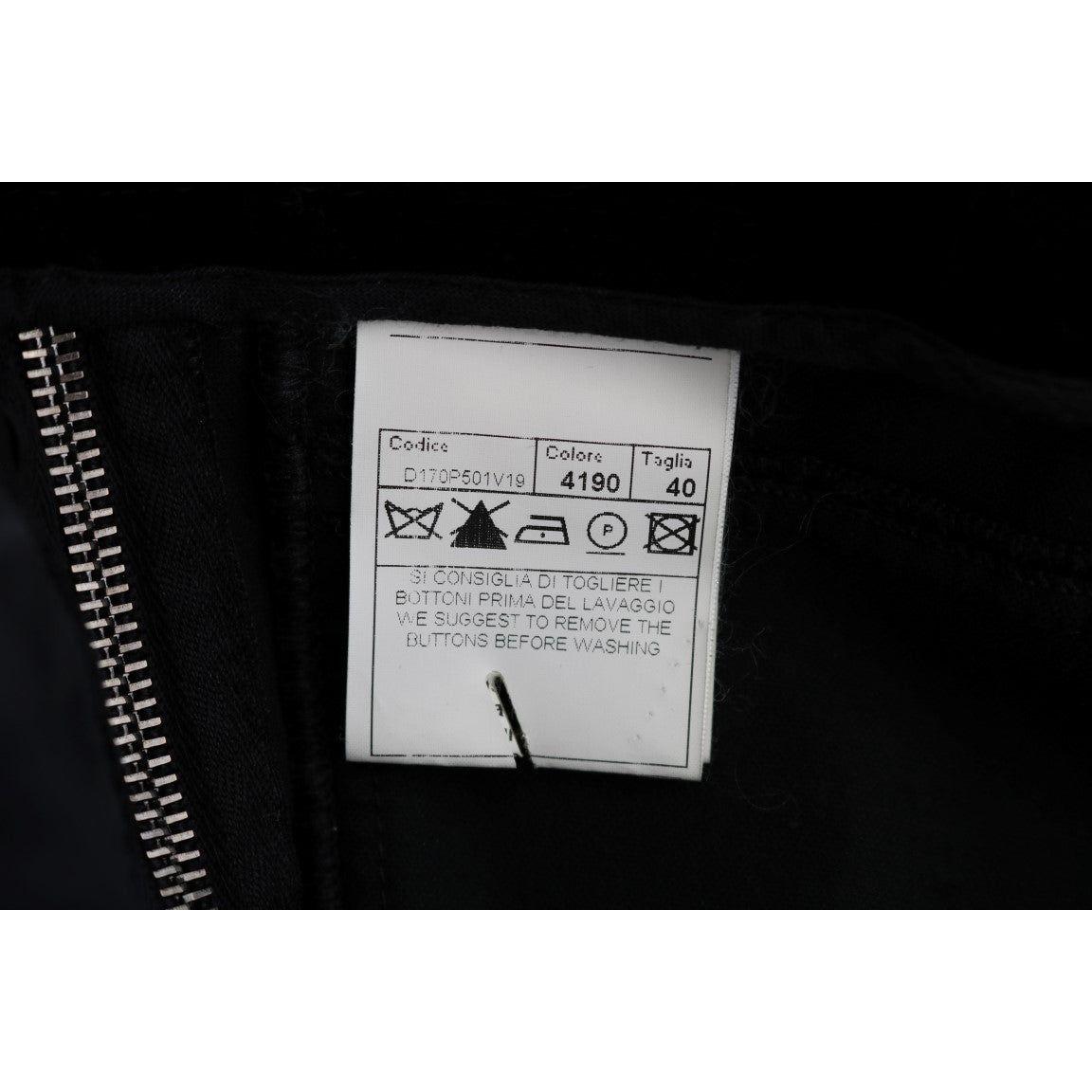 Ermanno Scervino Black Viscose Blend Velvet Cropped Pants Ermanno Scervino