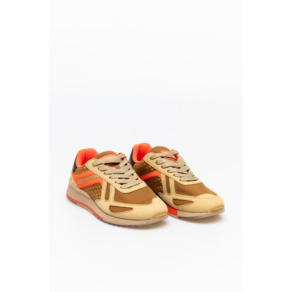 Scotch & Soda Beige Leather Sneakers