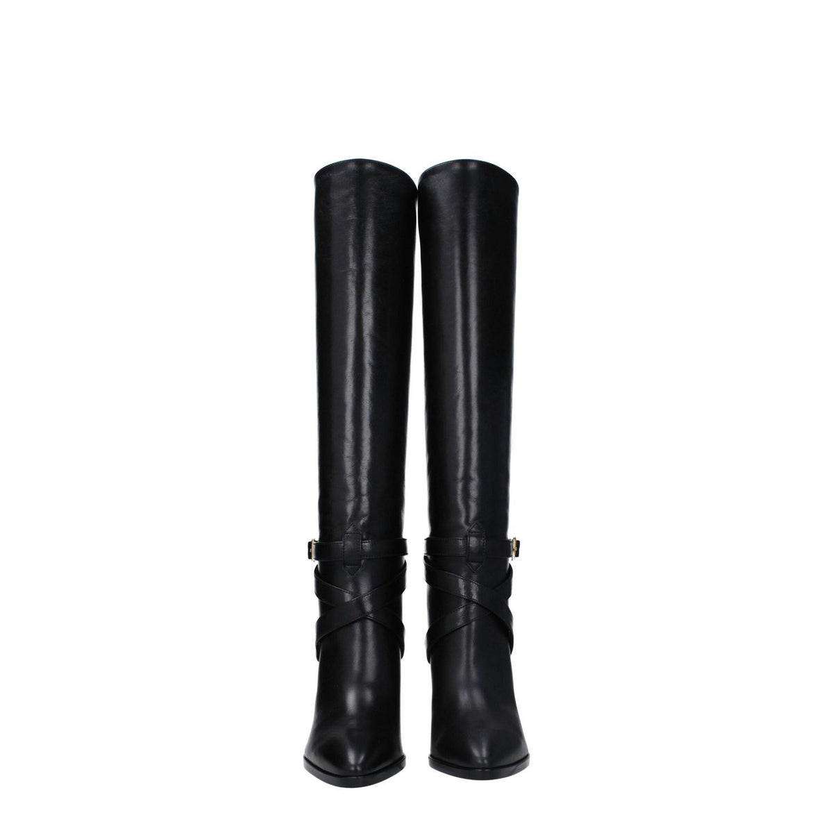 Celine Black Leather High Heel Boots