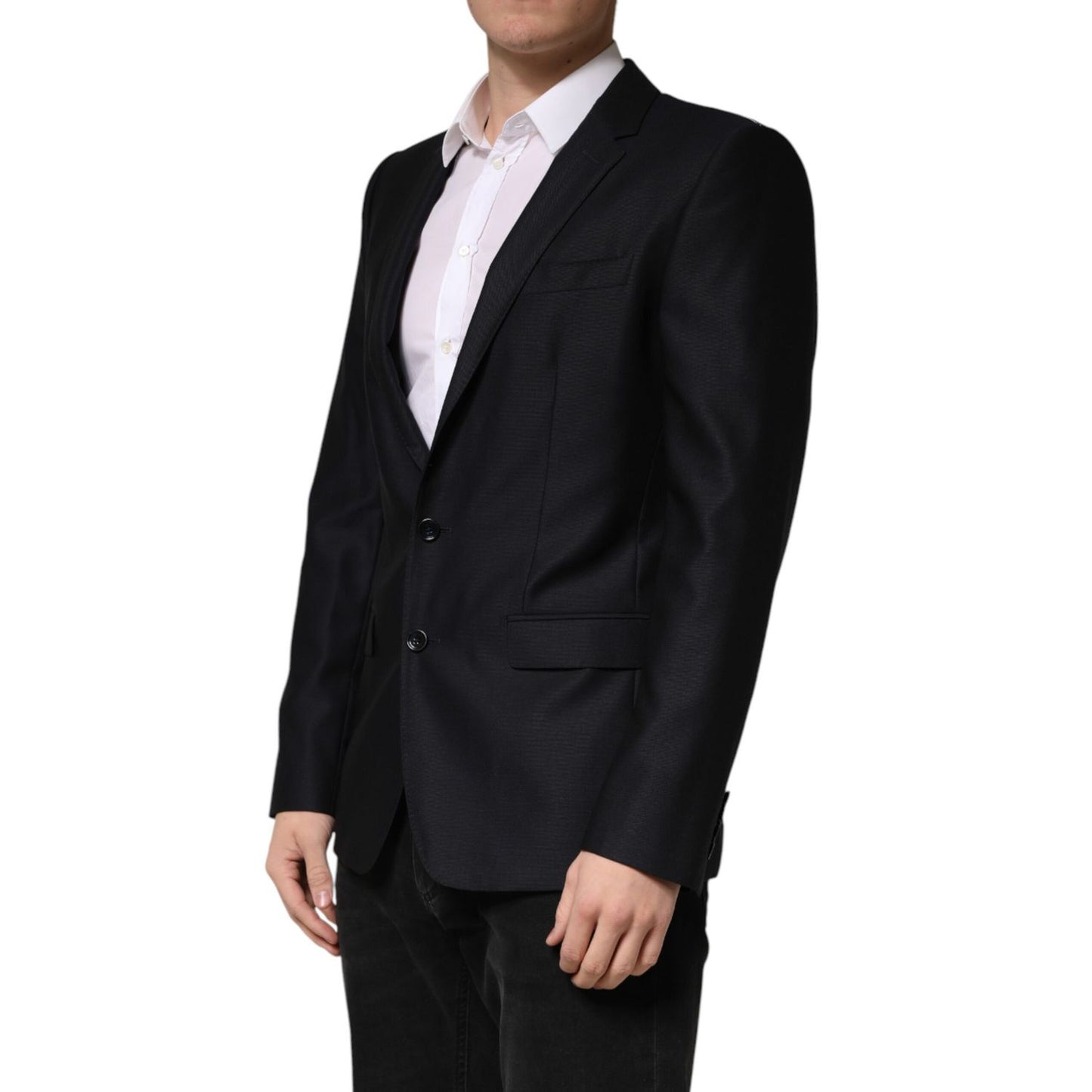 Dolce & Gabbana Blue MARTINI Single Breasted Jacket Blazer