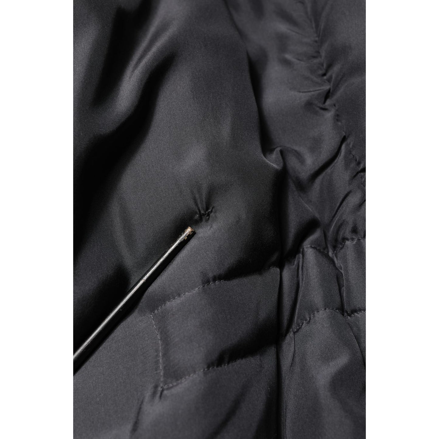 Dolce & Gabbana Black Silk Padded Parka Men Coat Jacket