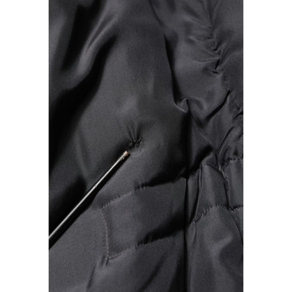 Dolce & Gabbana Black Silk Padded Parka Men Coat Jacket