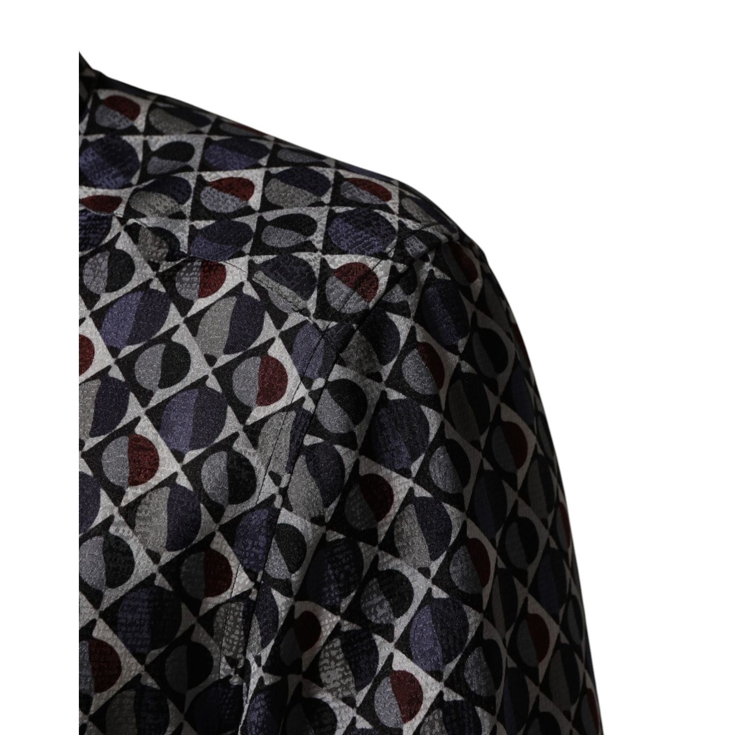 Dolce & Gabbana Multicolor Patterned Collared GOLD Men Dress Shirt