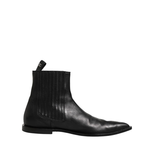 Dolce & Gabbana Black Chelsea Men Short Ankle Boots Shoes