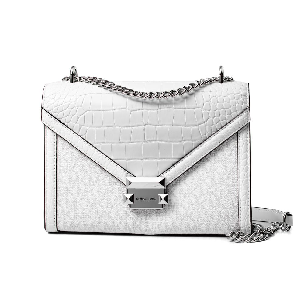 Michael Kors White Canvas Crossbody Bag