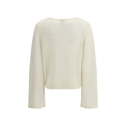 Allude White Wool Sweatshirt