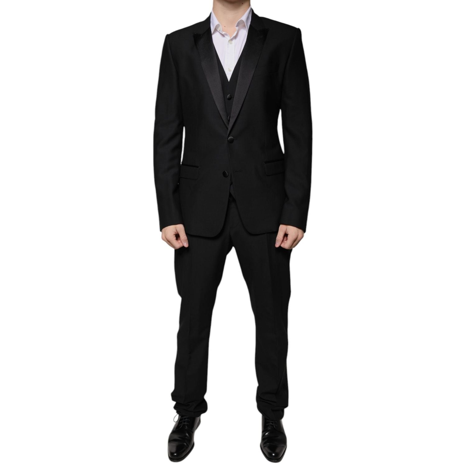Dolce & Gabbana Black Virgin Wool Tuxedo
