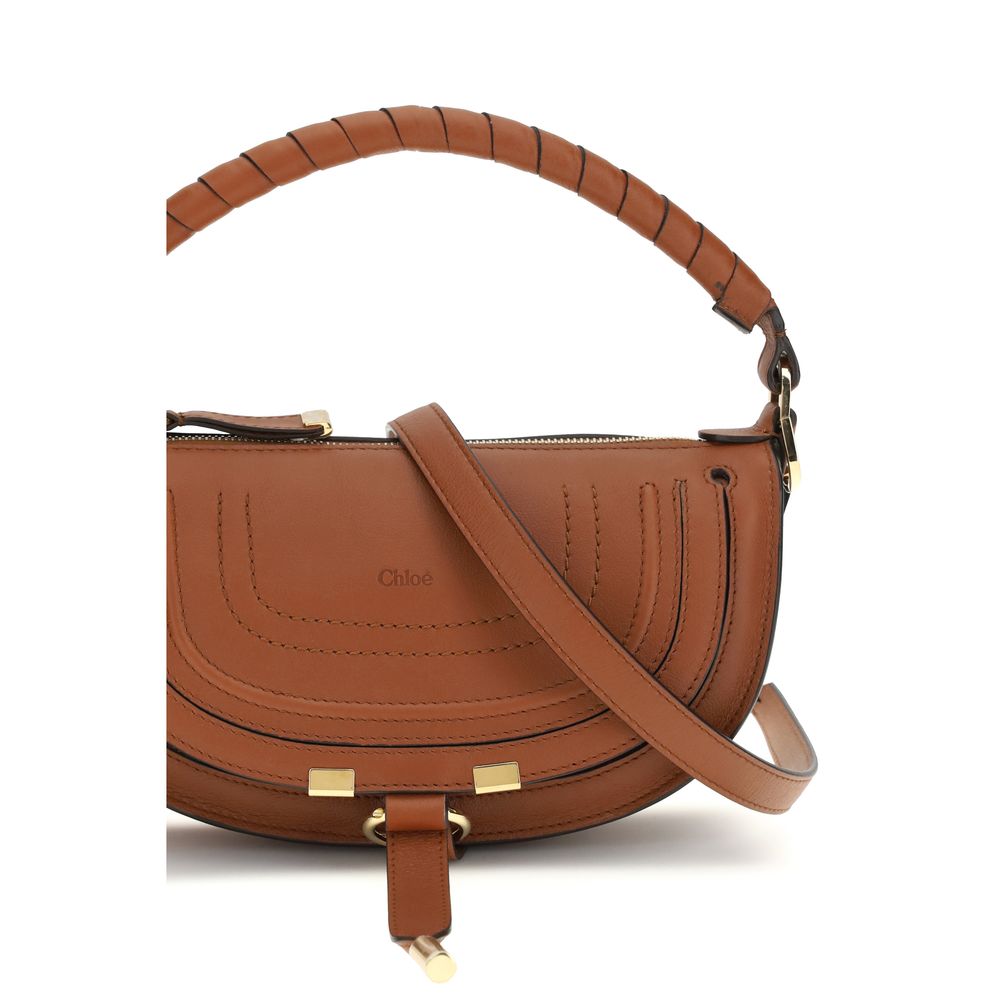 Chloé Brown Leather The Marcie Mini Shoulder Bag