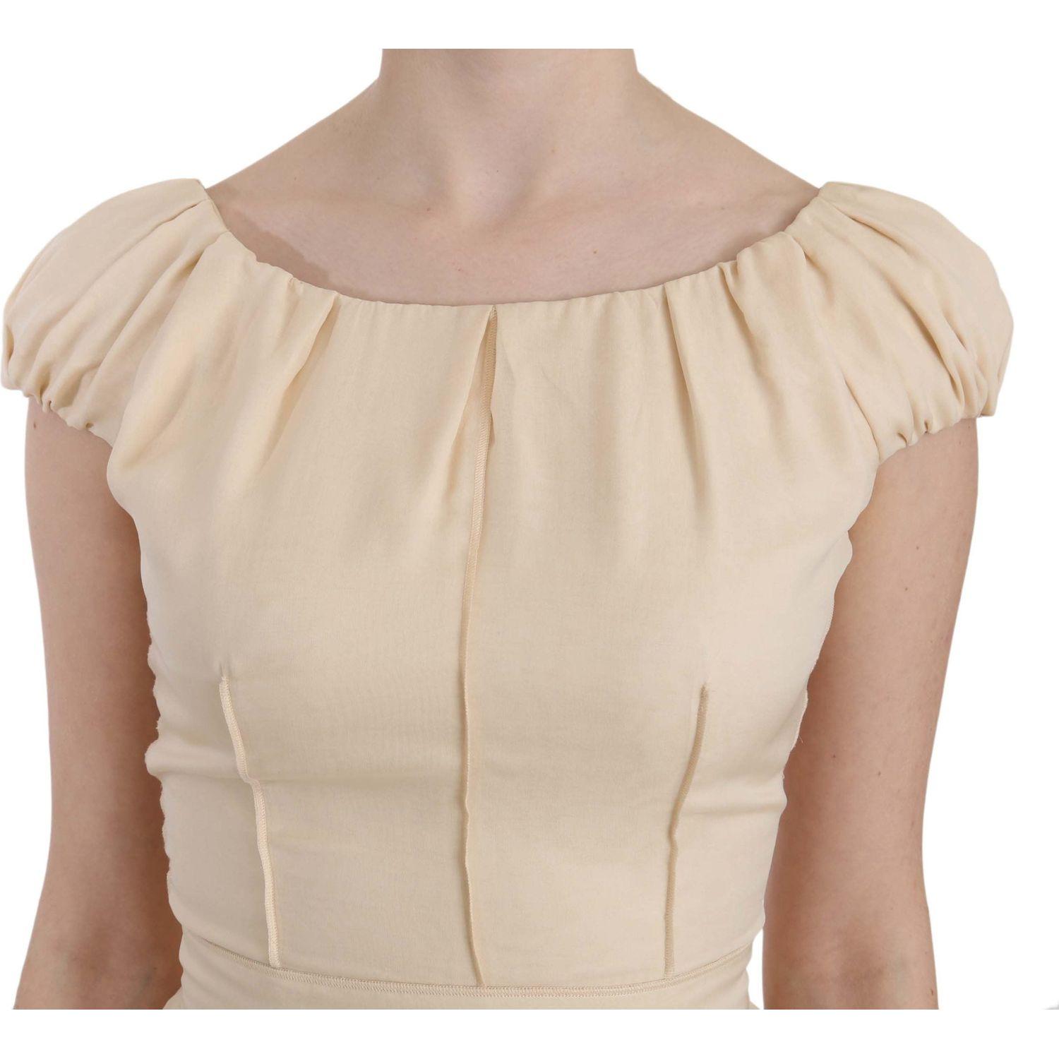 فستان دولتشي آند غابانا من الحرير بأكمام طويلة