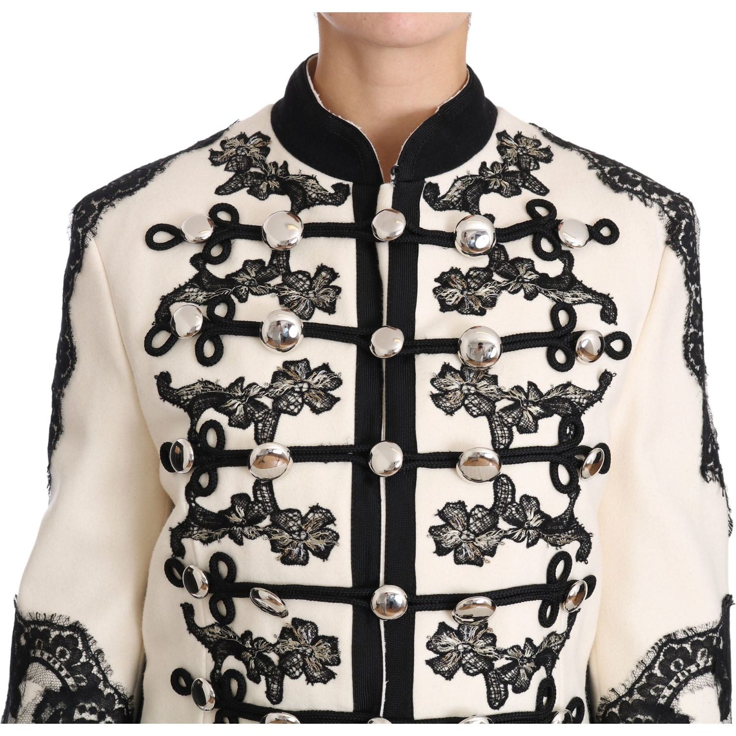 Dolce & Gabbana Elegant Off-White Baroque Jacket Dolce & Gabbana