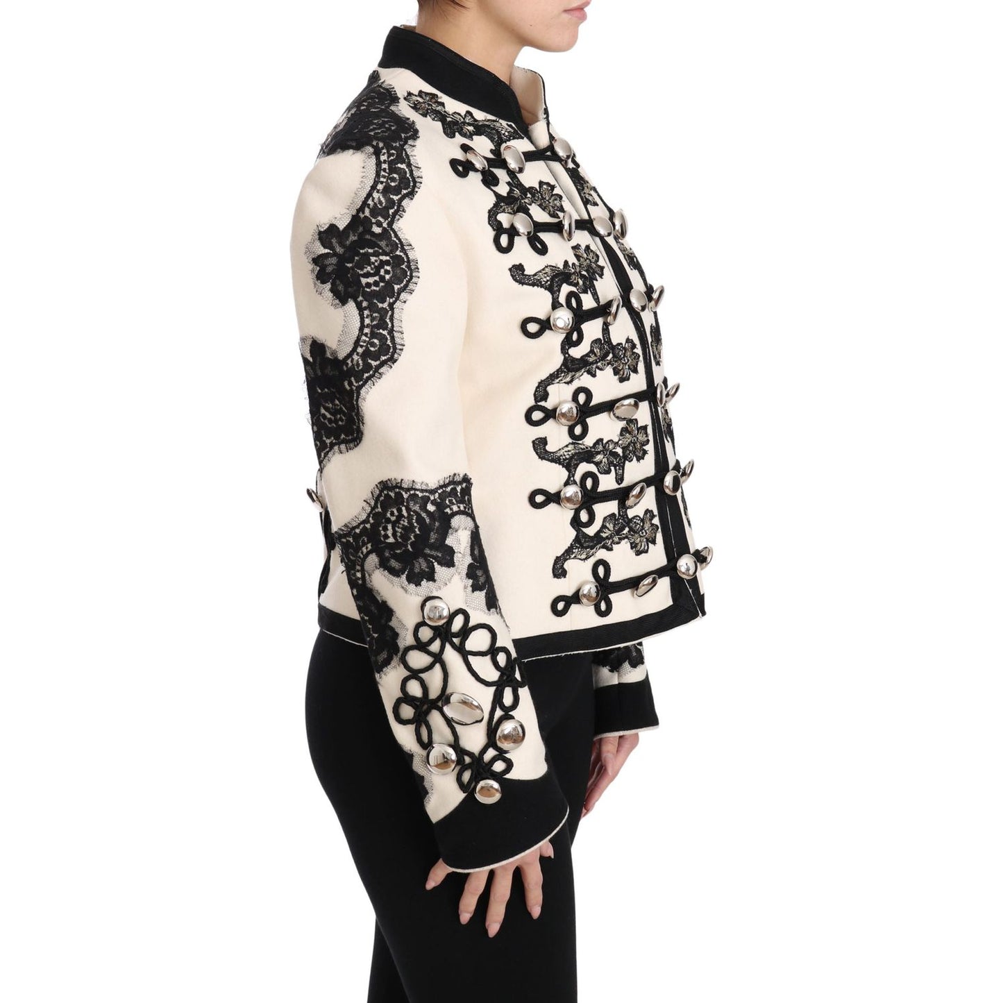 Dolce & Gabbana Elegant Off-White Baroque Jacket Dolce & Gabbana