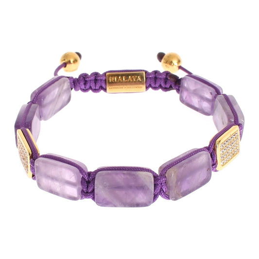 Nialaya Dazzling Diamond Gold-Plated Amethyst Bracelet Bracelet Nialaya