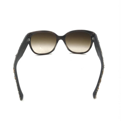 Chanel Brown Frame With Tweed Accents Sunglasses