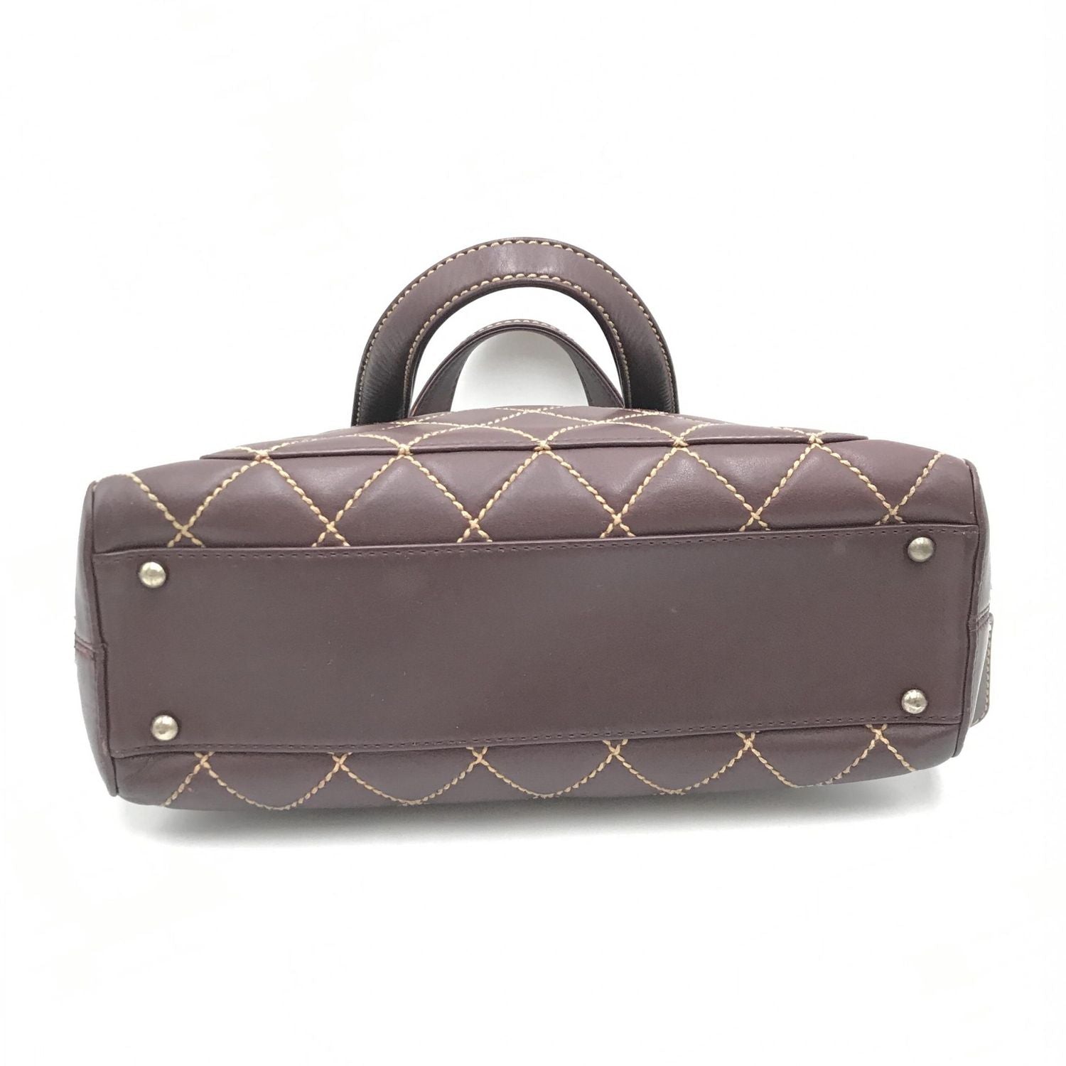 Chanel Wild Stitch Handbag Mini Boston Red