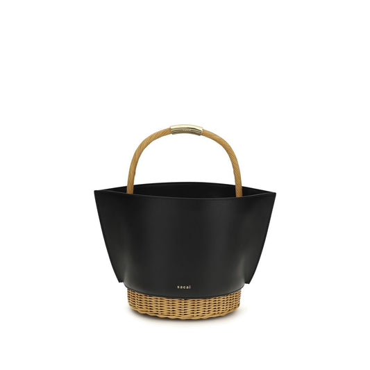 Sacai Black Calf Leather Bos Taurus Shoulder Bag