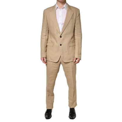 Dolce & Gabbana Beige TAORMINA Single Breasted Formal 2 Piece Suit