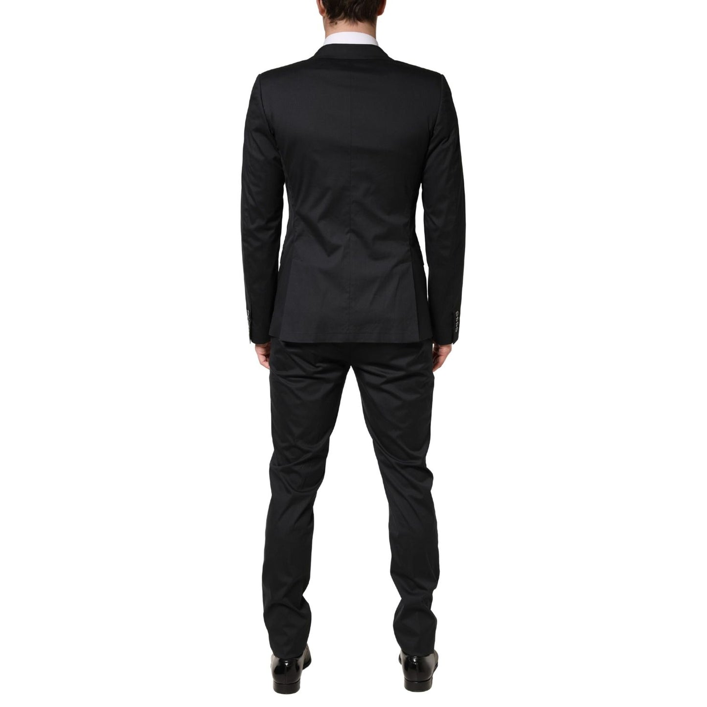 Dolce & Gabbana Black Cotton Single Breasted 2 Piece Suit