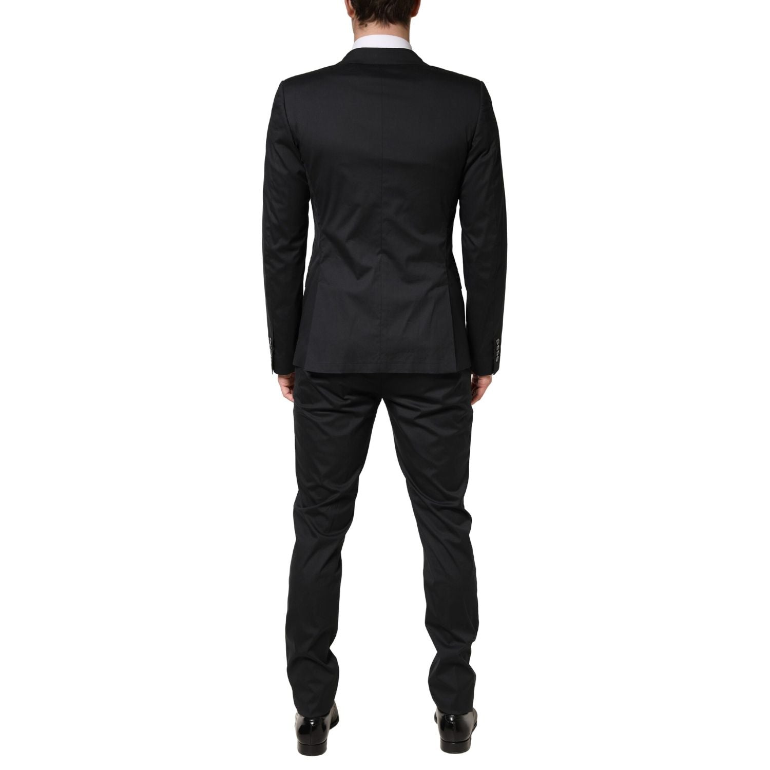 Dolce & Gabbana Black Cotton Single Breasted 2 Piece Suit