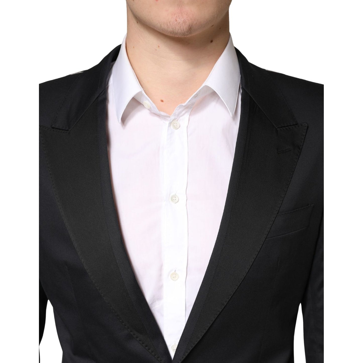 Dolce & Gabbana Black Cotton Single Breasted 2 Piece Suit