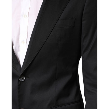 Dolce & Gabbana Black Cotton Single Breasted 2 Piece Suit