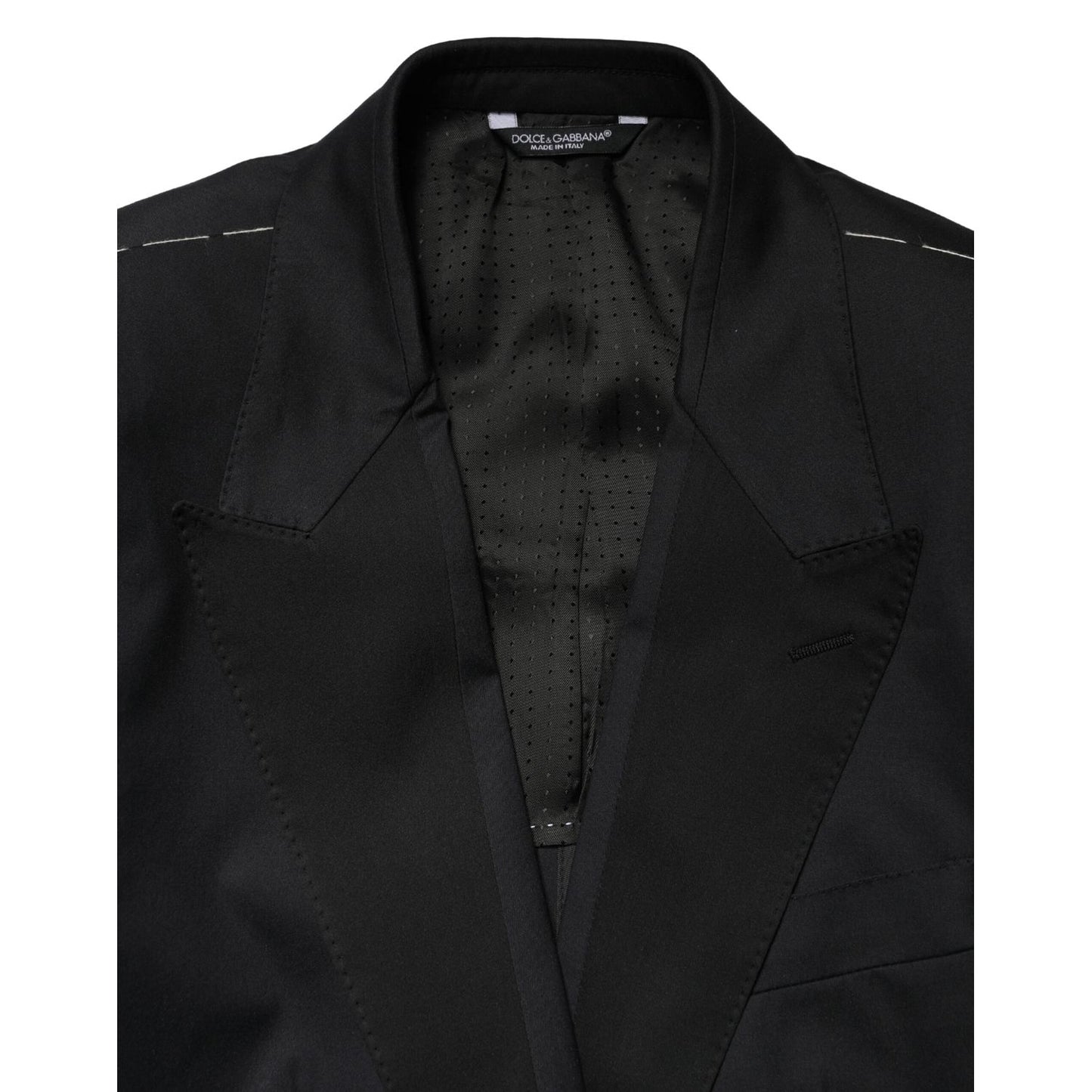 Dolce & Gabbana Black Cotton Single Breasted 2 Piece Suit