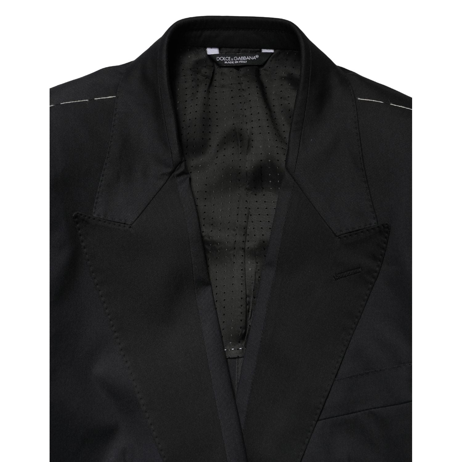 Dolce & Gabbana Black Cotton Single Breasted 2 Piece Suit