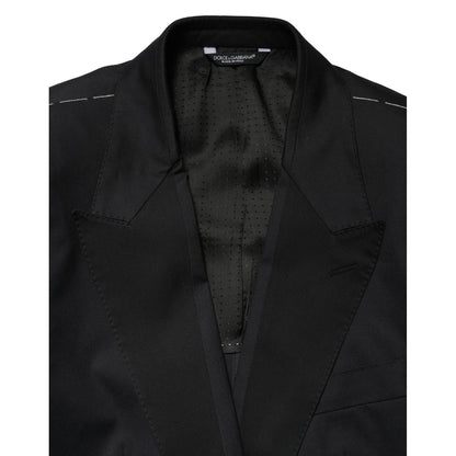 Dolce & Gabbana Black Cotton Single Breasted 2 Piece Suit
