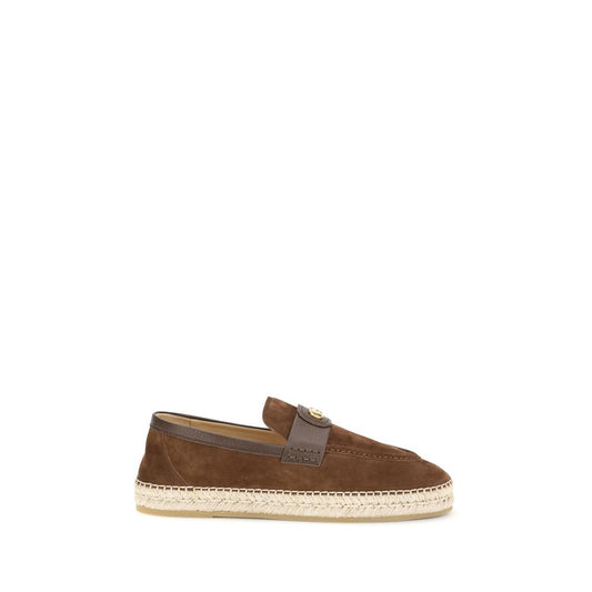 Valentino Garavani Brown Calf Leather Bos Taurus Espadrilles1728,72470364320,Brown,Espadrilles - Loafers - Shoes,EU40/US7,EU41/US8,EU42/US9,EU43/US10,EU44/US11,EU45/US12,EU46/US13,Loafers - Shoes,Men,New with tags,Shoes,Valentino Garavani