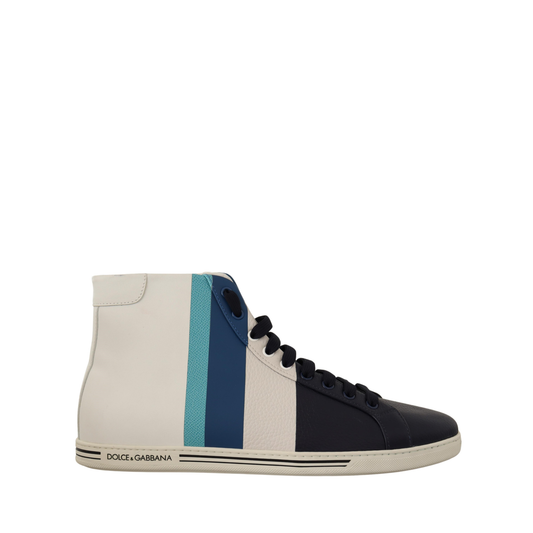 Dolce & Gabbana Multicolor Leather Mid Top Sneakers Shoes