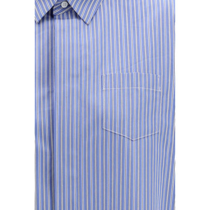 Sacai Blue Cotton Pattern Shirt
