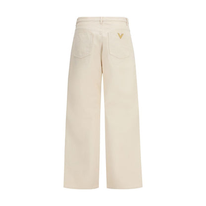 Valentino Garavani Beige Cotton Casual Pants