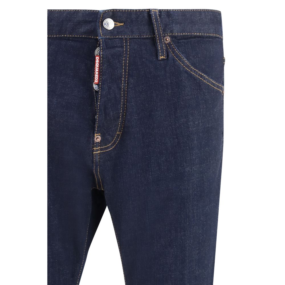 Dsquared² Blue Cotton Straight-Leg Jeans