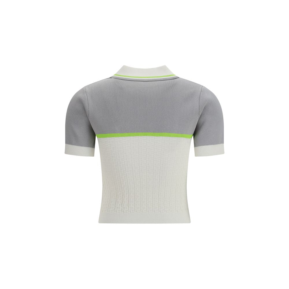 Casablanca White Viscose Polo Shirt