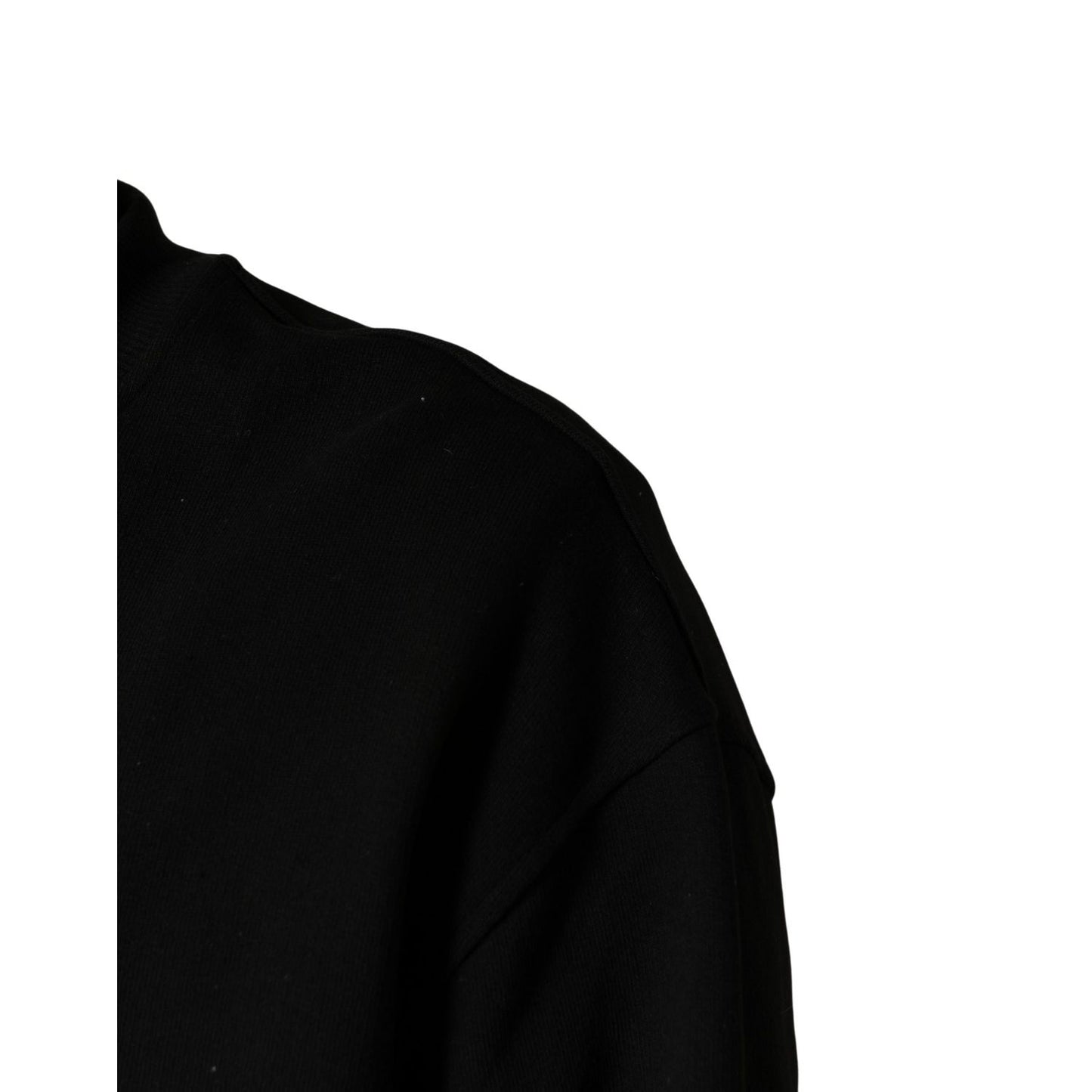 Dolce & Gabbana Black Cotton Crew Neck Sweatshirt Sweater