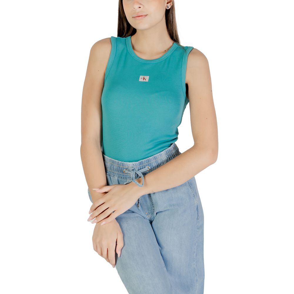 Calvin Klein Jeans Blue Cotton Top