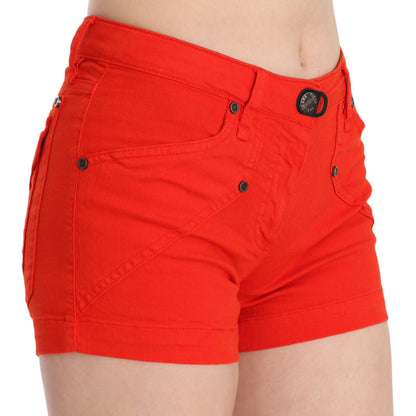 PLEIN SUD Orange Mid Waist Cotton Denim Mini 1728,67345645728,Clothing,IT36 | XS,Material: 98% Cotton 2% Elastane,New with tags,Orange,PLEIN SUD,Short and Mini - Shorts - Clothing,Shorts - Clothing,Shorts - Women - Clothing,Women,Women - Clothing