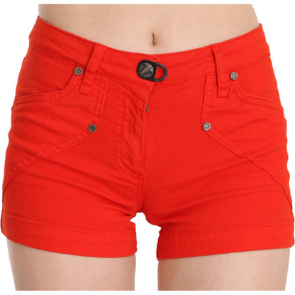 PLEIN SUD Orange Mid Waist Cotton Denim Mini 1728,67345645728,Clothing,IT36 | XS,Material: 98% Cotton 2% Elastane,New with tags,Orange,PLEIN SUD,Short and Mini - Shorts - Clothing,Shorts - Clothing,Shorts - Women - Clothing,Women,Women - Clothing