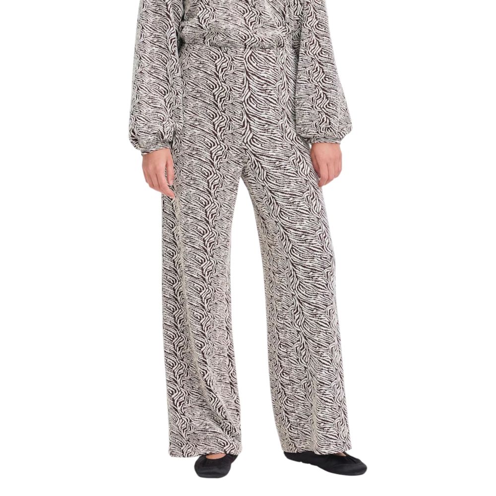 ICHI Brown Polyester Casual Pants