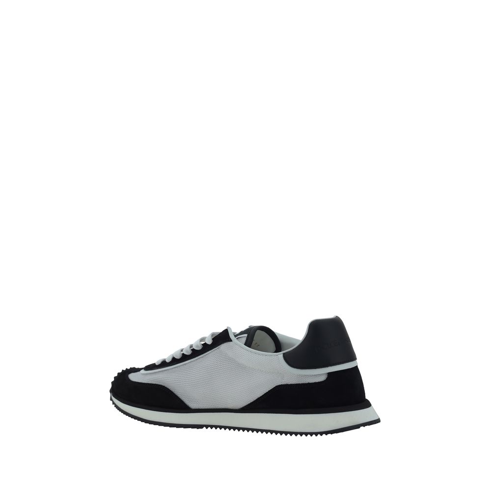 Dolce & Gabbana White Fabric Athletic Sneakers
