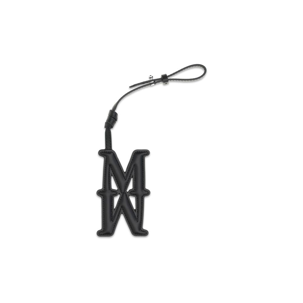 Max Mara Black Calf Leather Bos Taurus Keychain