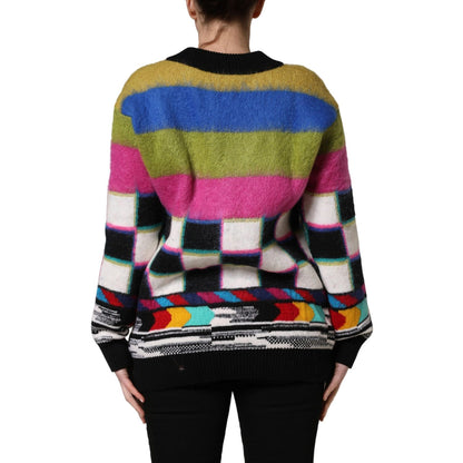 Dolce & Gabbana Multicolor Stripes V-neck Pullover Sweater