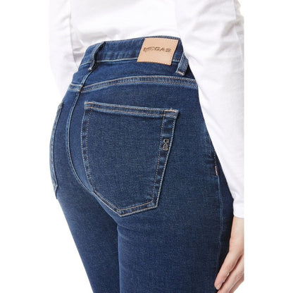Gas Blue Cotton Slim Fit Jeans