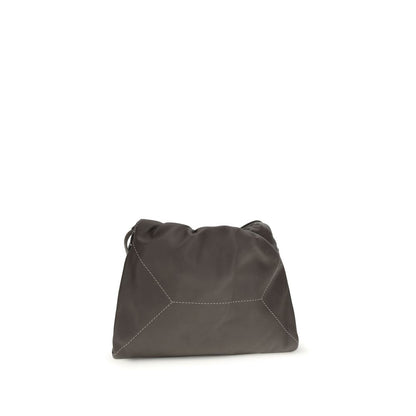 Brunello Cucinelli Brown Calf Leather Bos Taurus Shoulder Bag