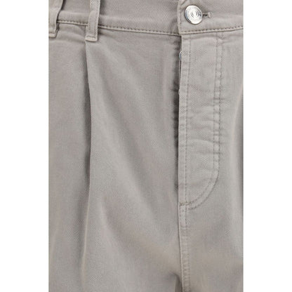 Brunello Cucinelli Beige Cotton Casual Pants