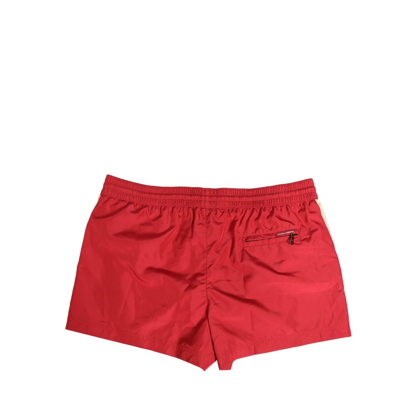 Dolce & Gabbana Red Polyester Men Drawstring Shorts Swimwear