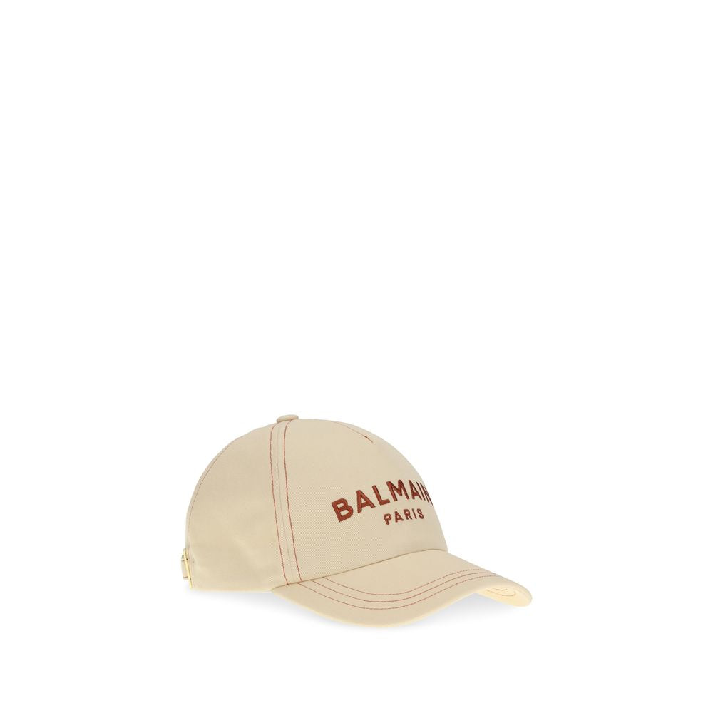 Balmain Beige Cotton Cap (Baseball Hat) 1728,72470364320,Accessories,Balmain,Beige,Caps (Baseball Hat) - Hats - Accessories,Hats - Accessories,New with tags,UNI,Women