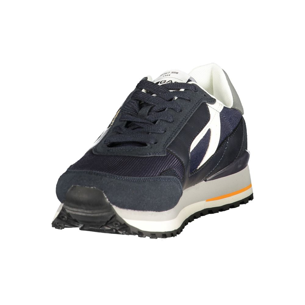Gas Blue Polyurethane Men Sneaker