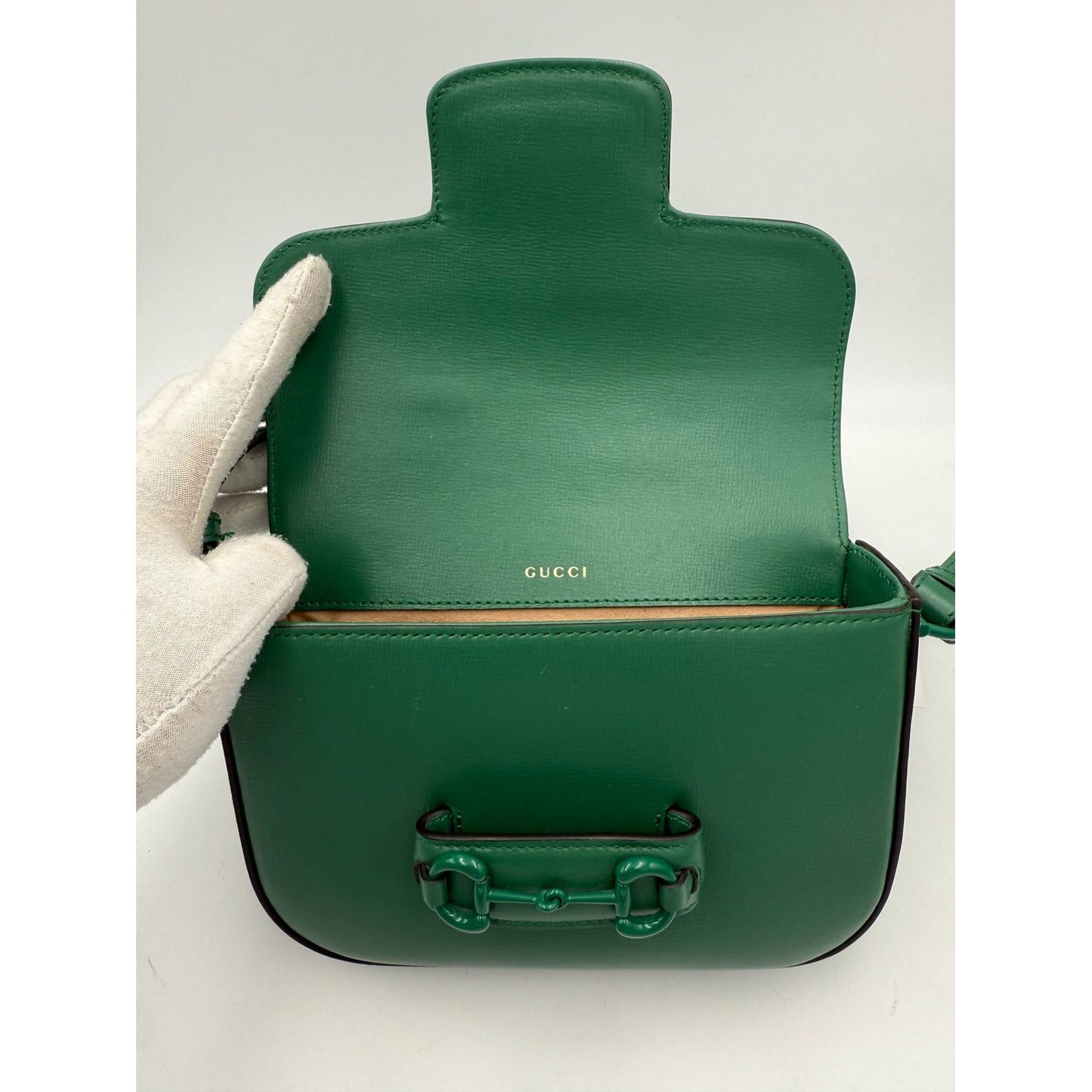 Gucci GUCCI HORSEBIT 1955 Emerald Handbag