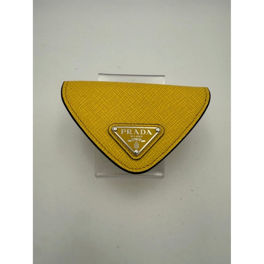 Prada PRADA Saffiano Yellow Coin Purse