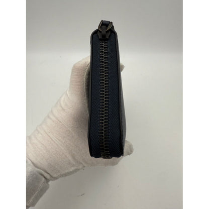 Prada PRADA Zip in Blue Saffiano Wallet